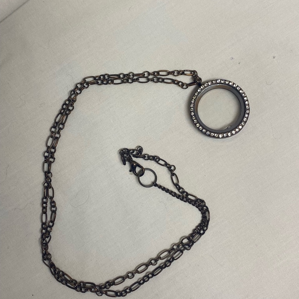 Origami Owl Chocolate Brown Living Locket Necklace - Gently Used